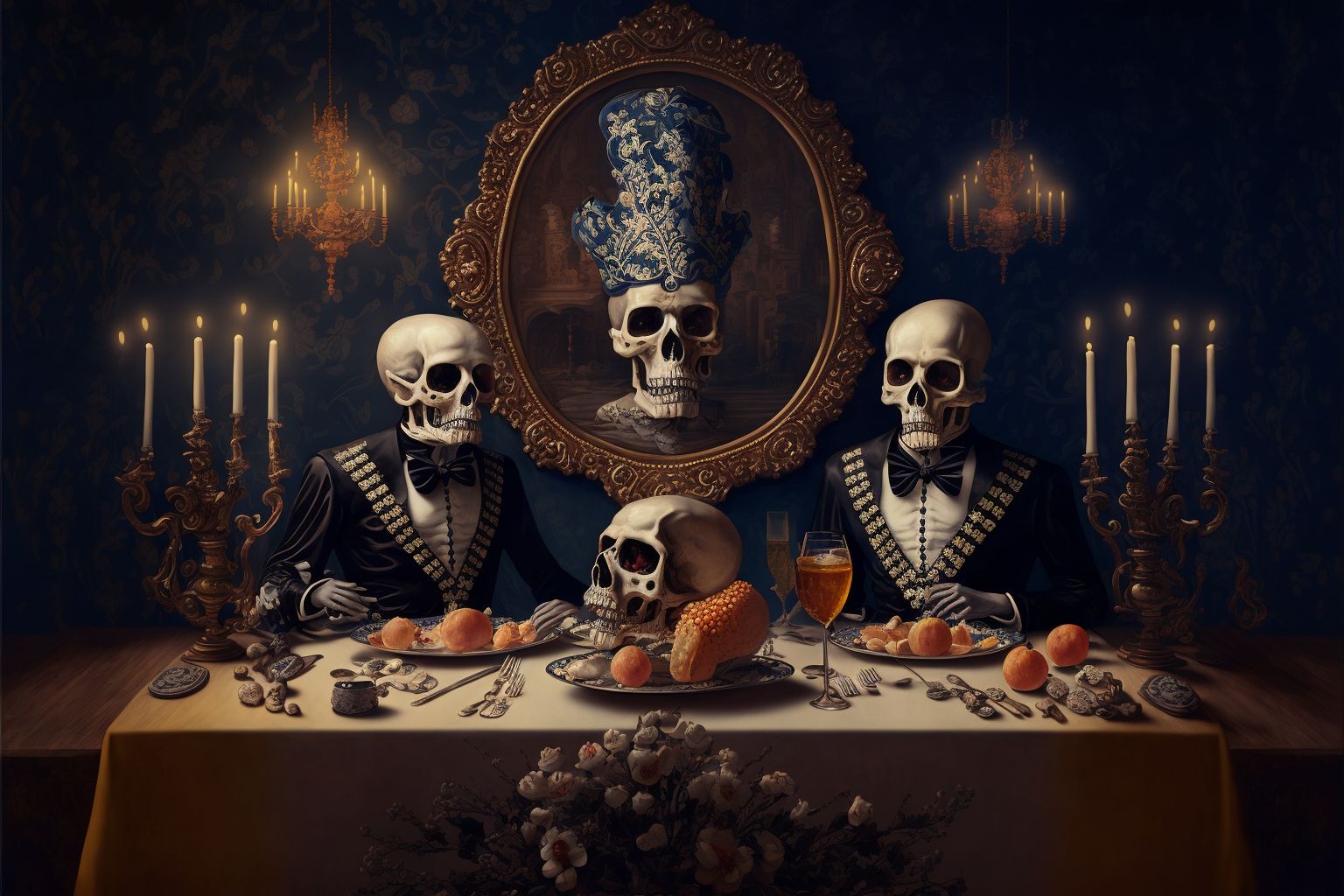 AI art — surrealist dinner