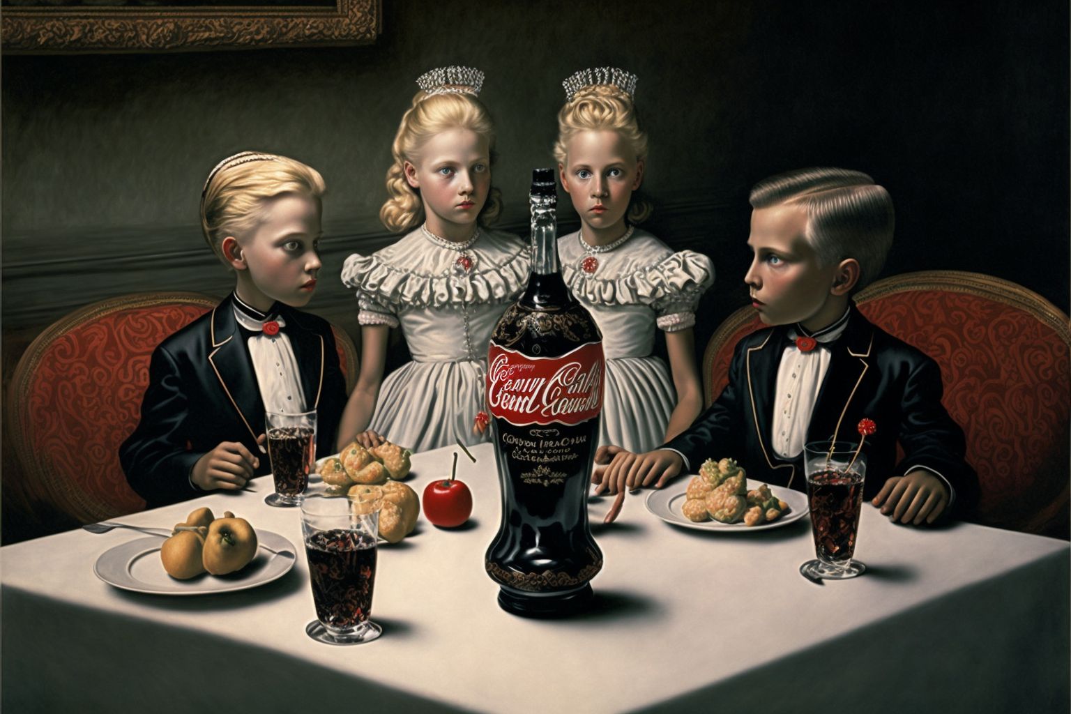 AI art — surrealist dinner