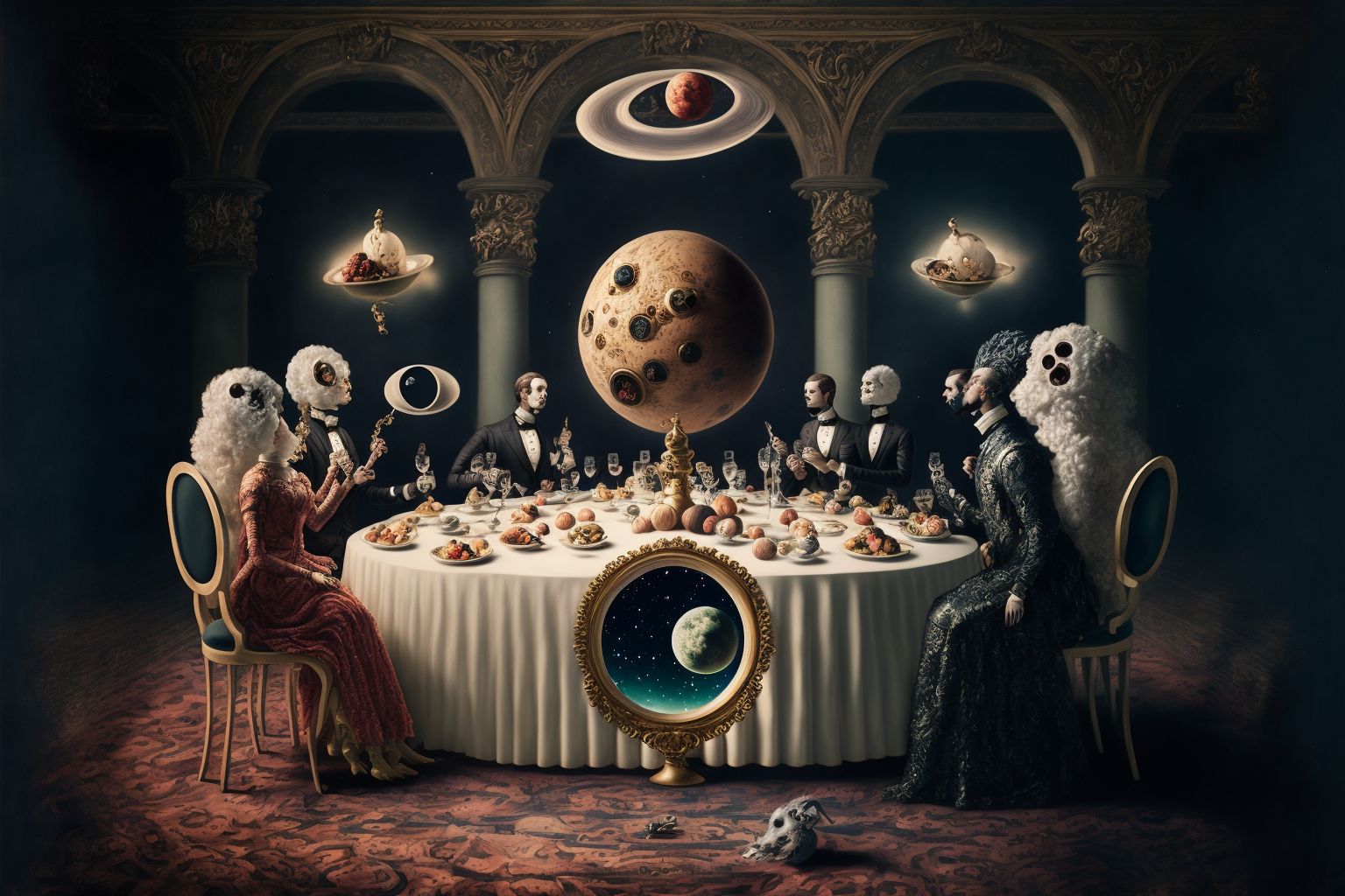 AI art — surrealist dinner