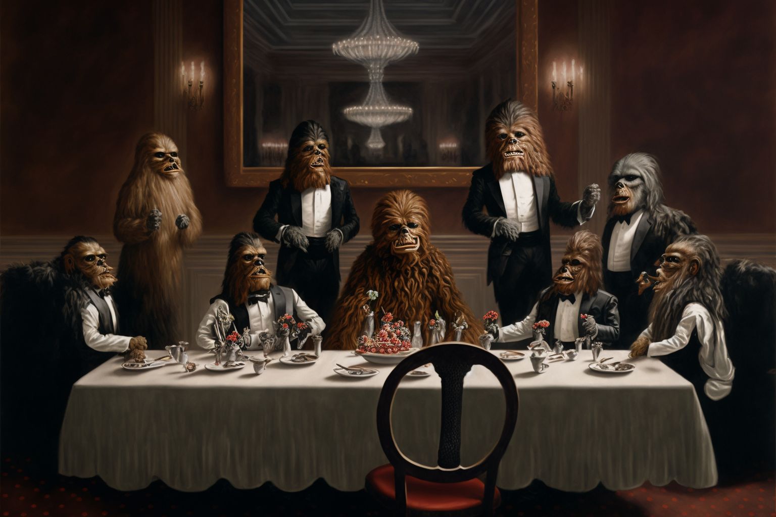 AI art — surrealist dinner