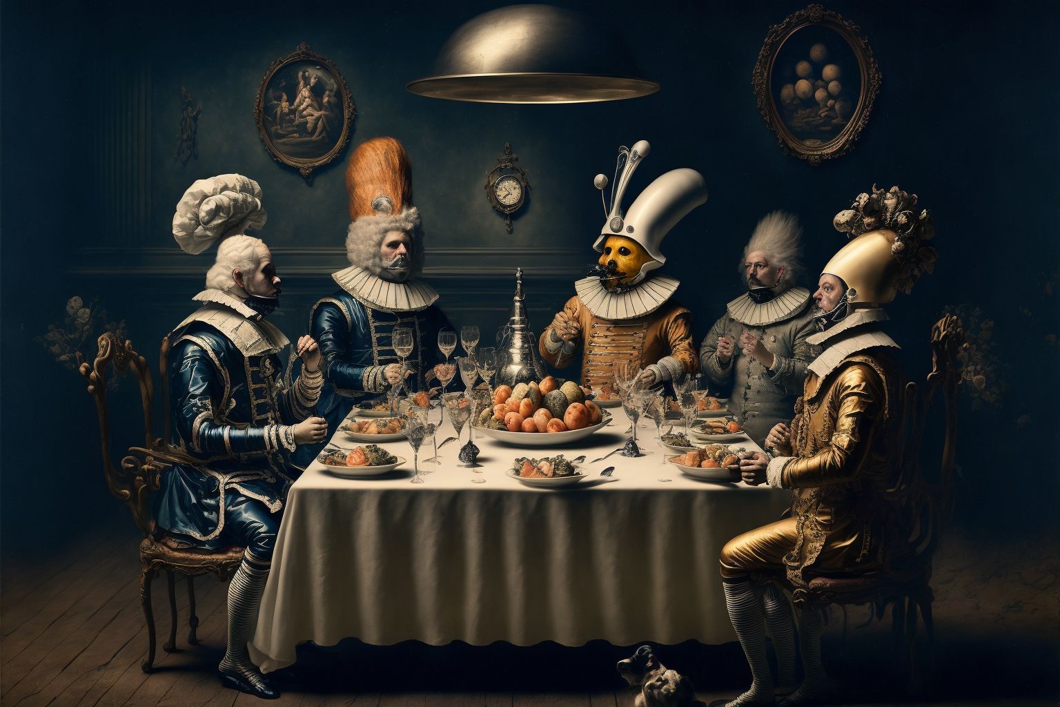 AI art — surrealist dinner