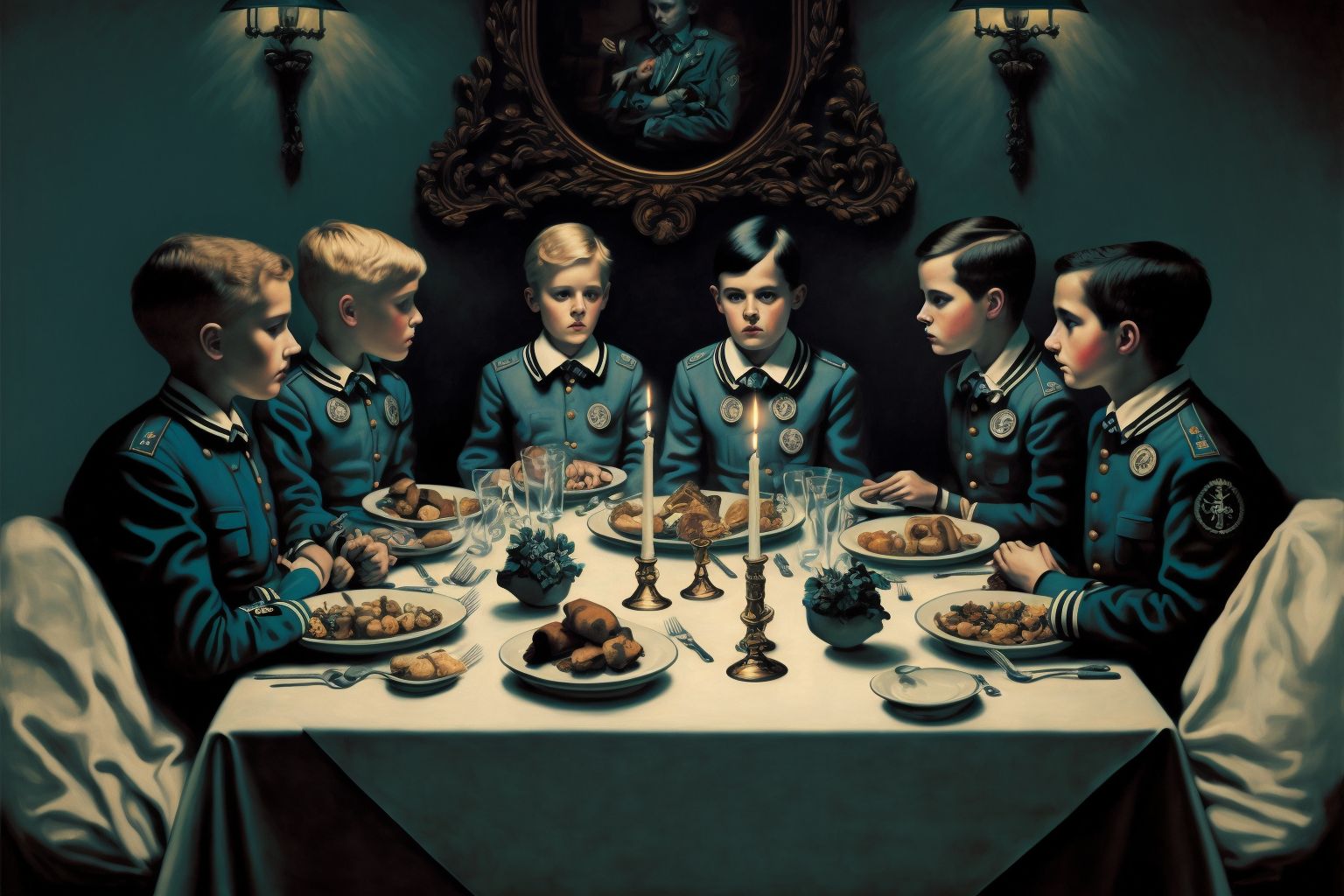 AI art — surrealist dinner