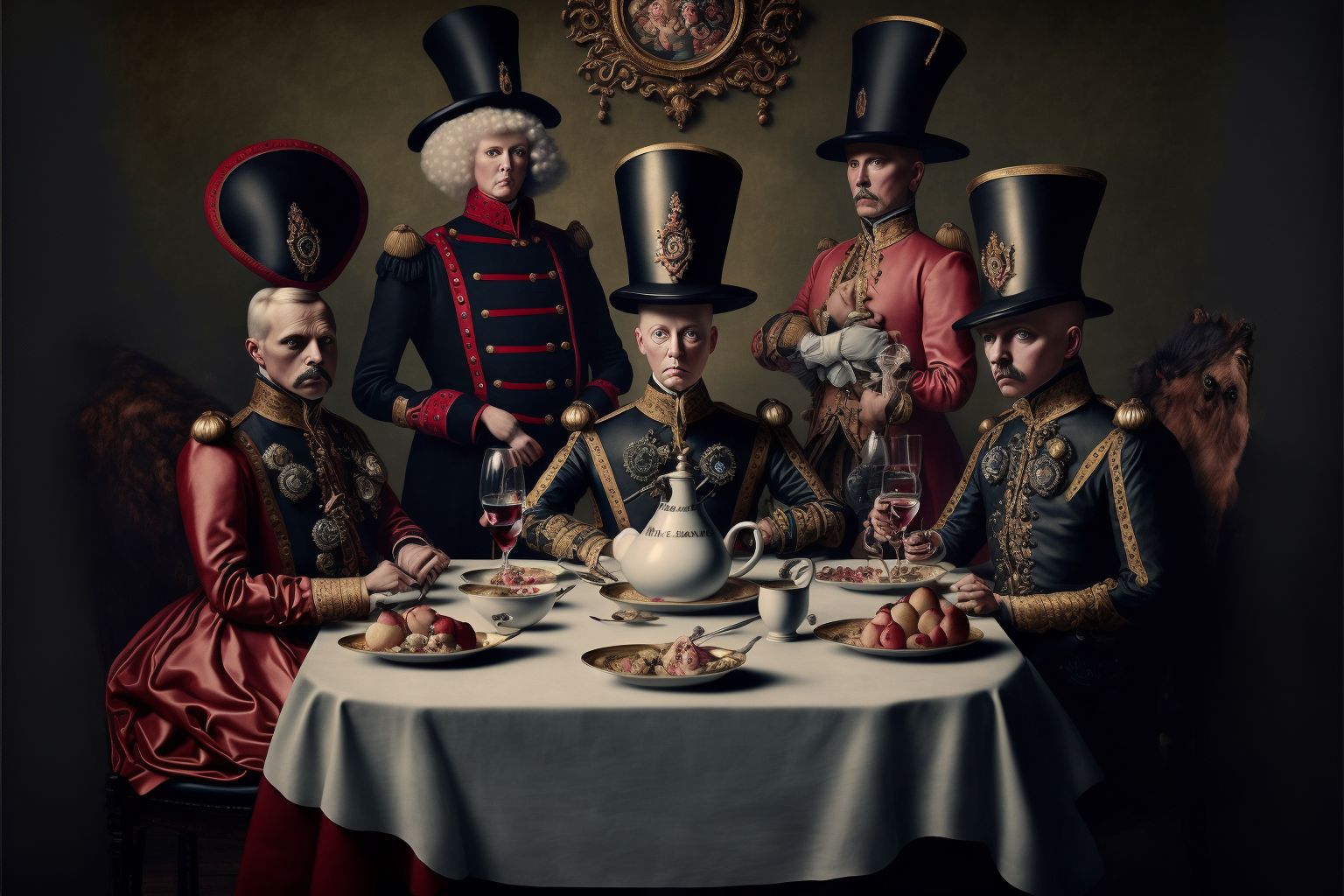 AI art — surrealist dinner