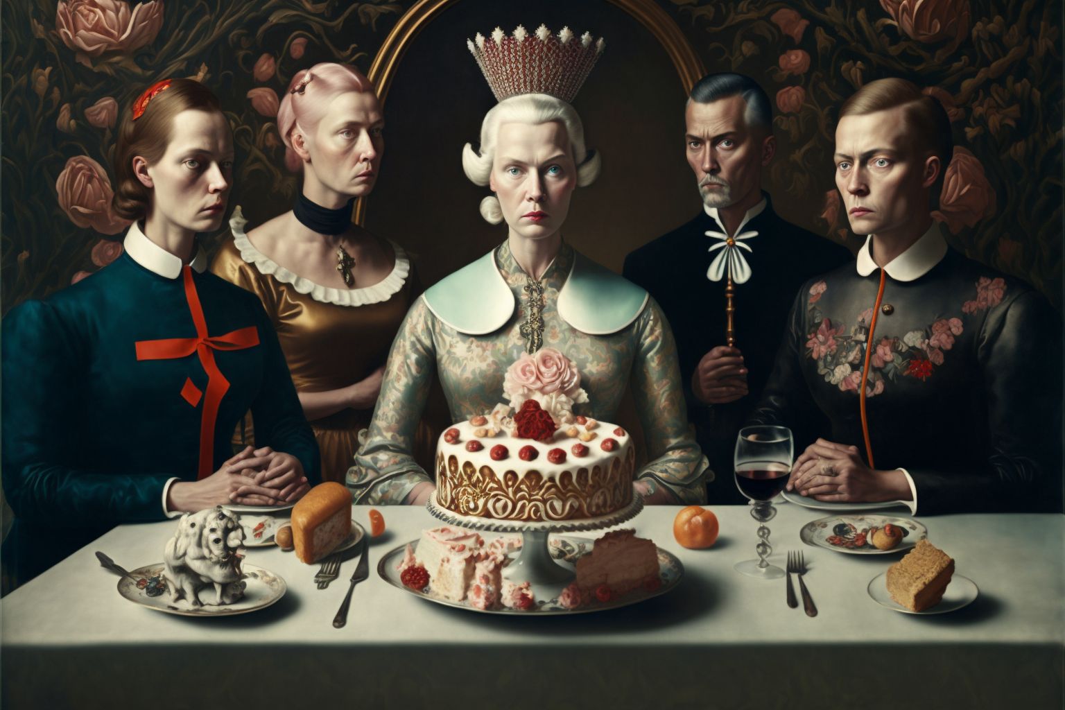 AI art — surrealist dinner