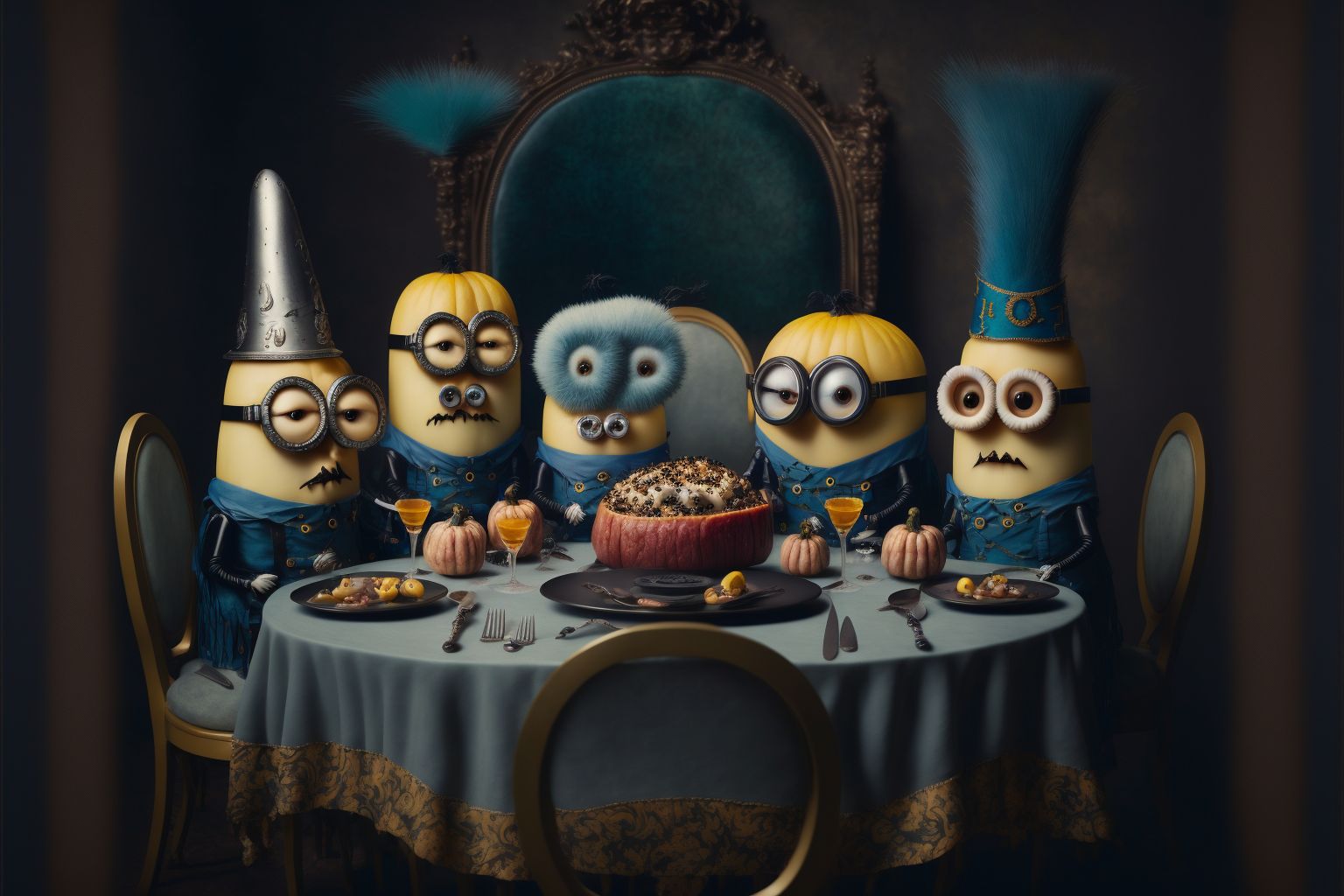 AI art — surrealist dinner