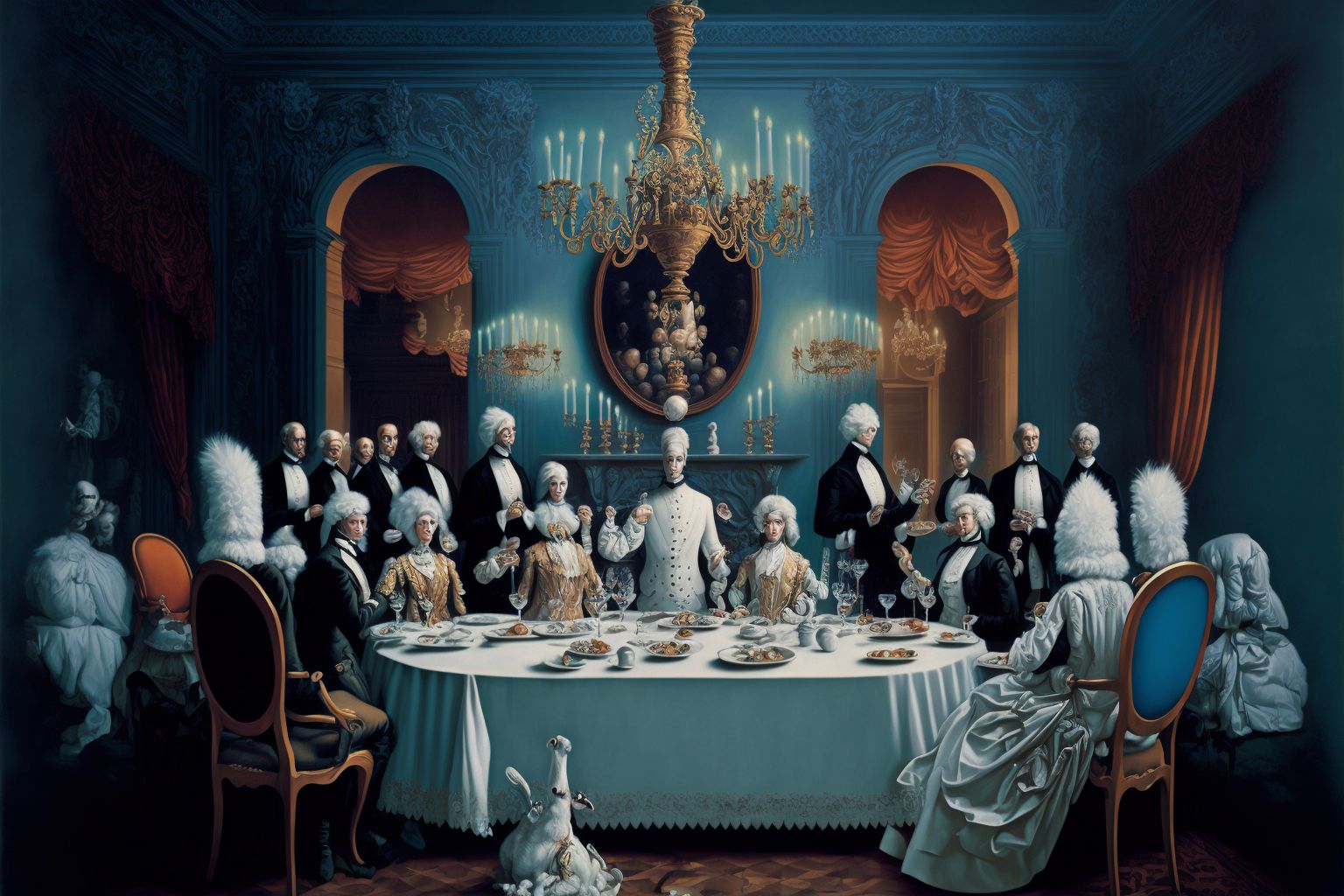 AI art — surrealist dinner