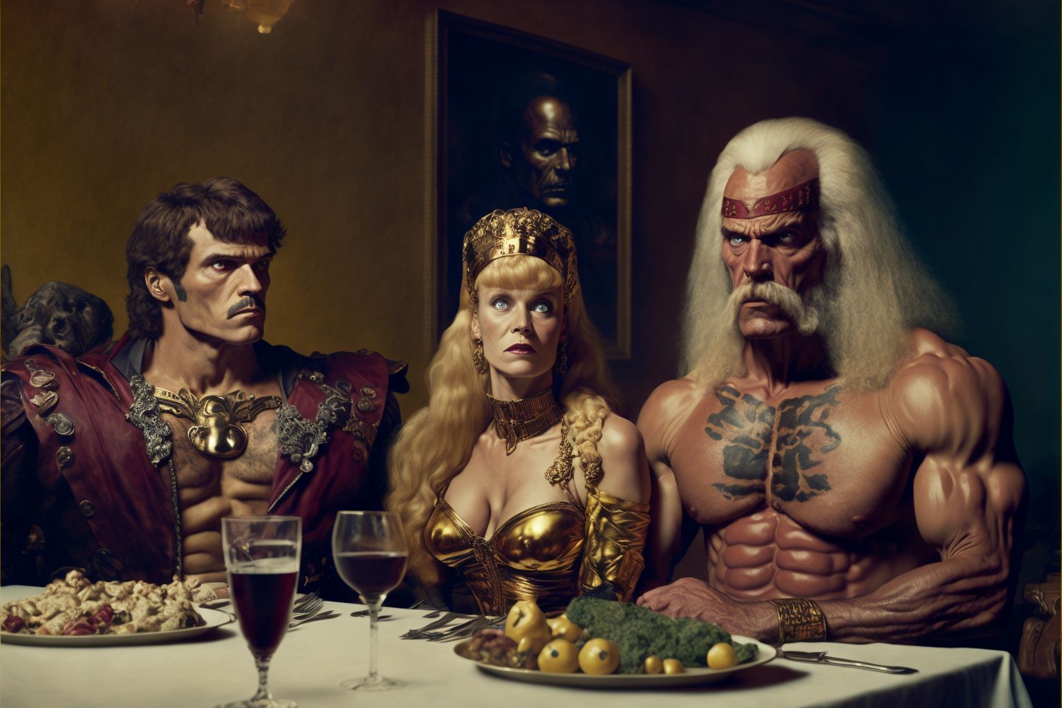 AI art — surrealist dinner