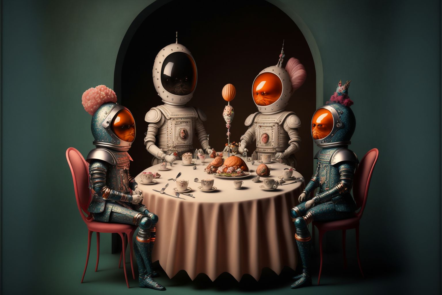 AI art — surrealist dinner